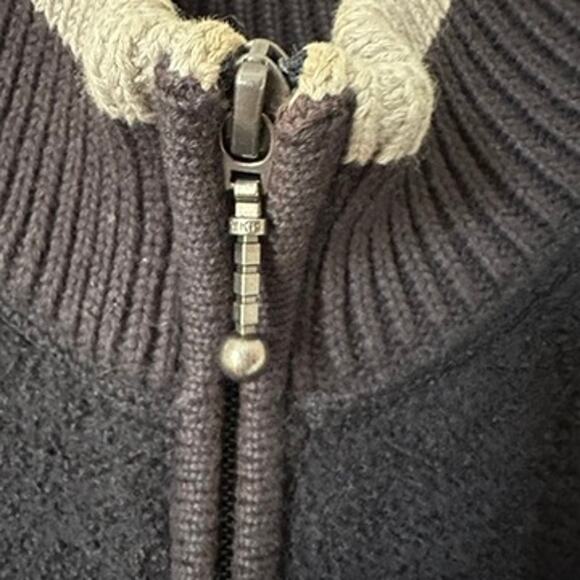 Cableas Sweater Womens MEDIUM Full Zip Wool Blend Gorpcore Outdoor Black Hiking - Picture 6 of 13